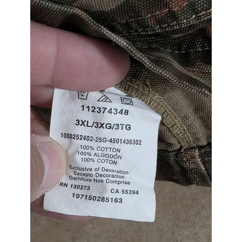 Wrangler Jacket Mens 3XL Green Camo Canvas Button Front Workwear Utility Field